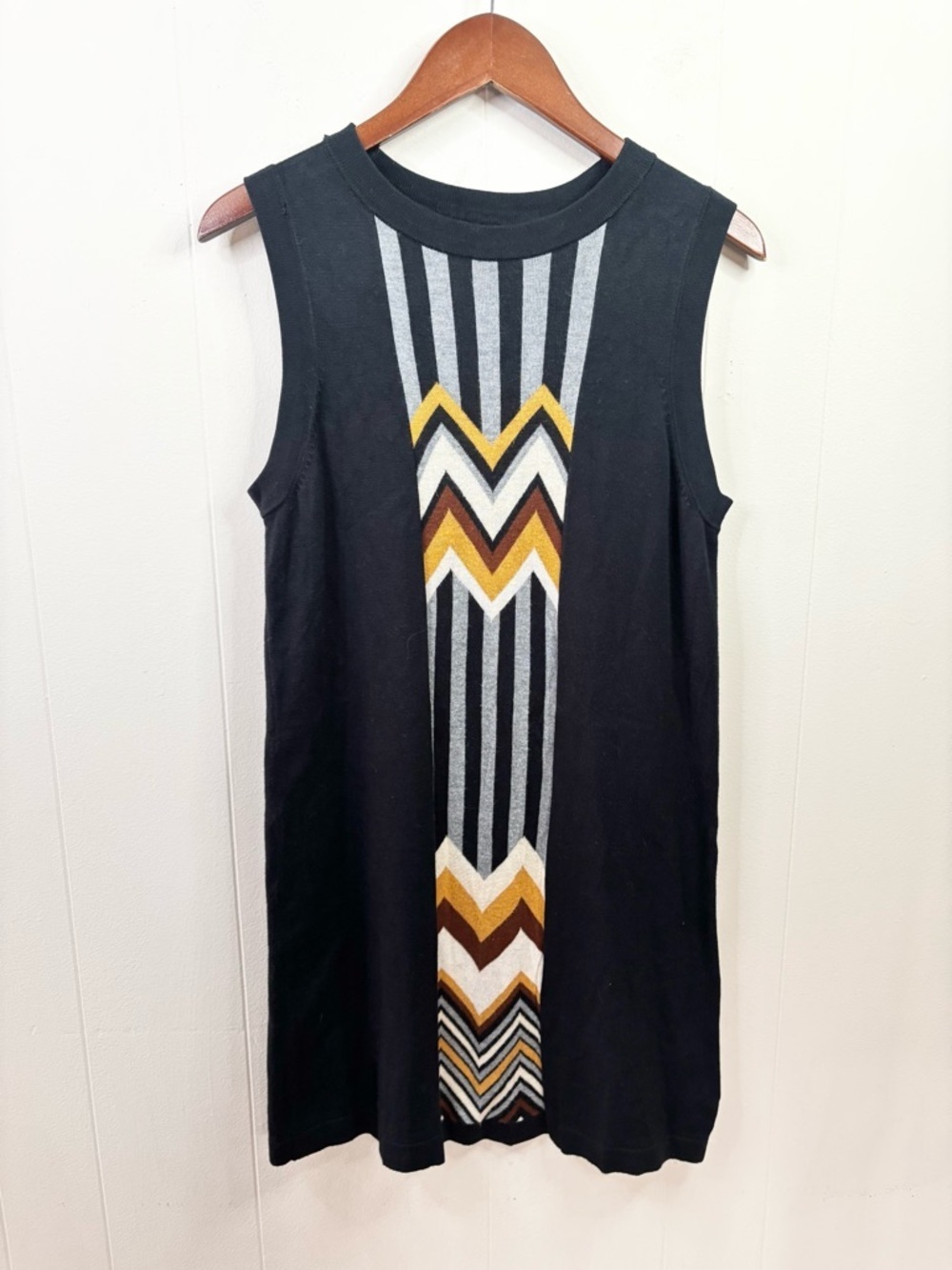 Missoni for target Aztec zig zag sweater dress mini soft sleeveless size M black